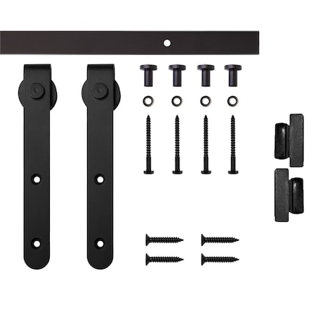 Quiet Glide Soft Close 72" Black Hook Mini Single Barn Door Hardware NT.1310.01.08-72-SC